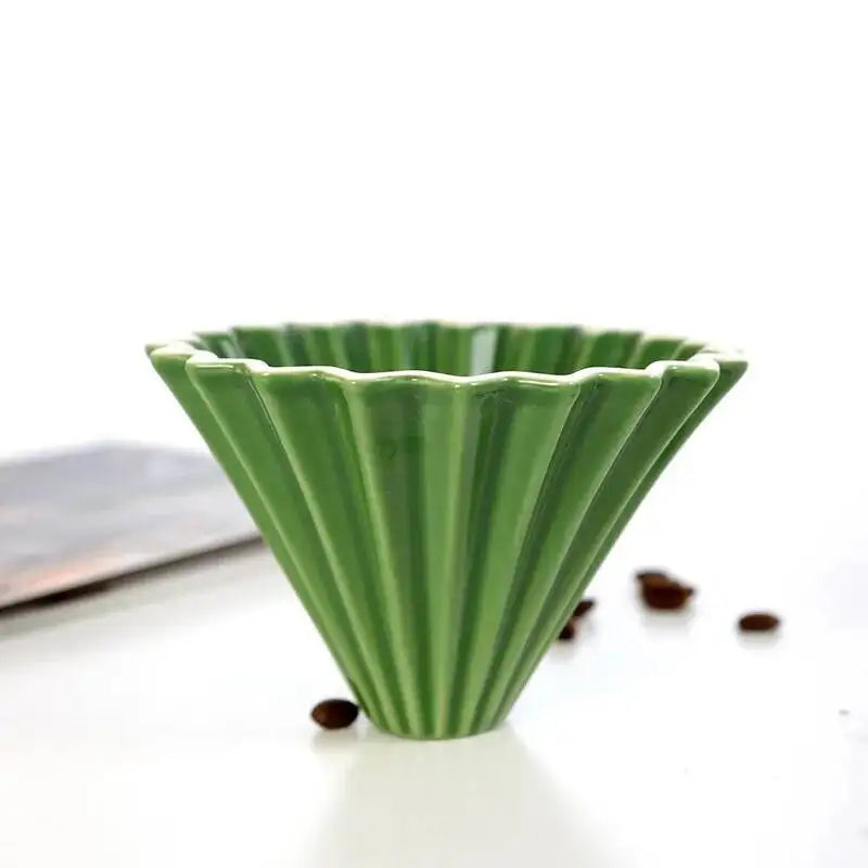 Ceramic Hand Brewing Coffee Dripper Pour Over Coffee Maker Handmade Origami Coffee Filter Cup Flower Shape Funnel Drip Cafe Cup