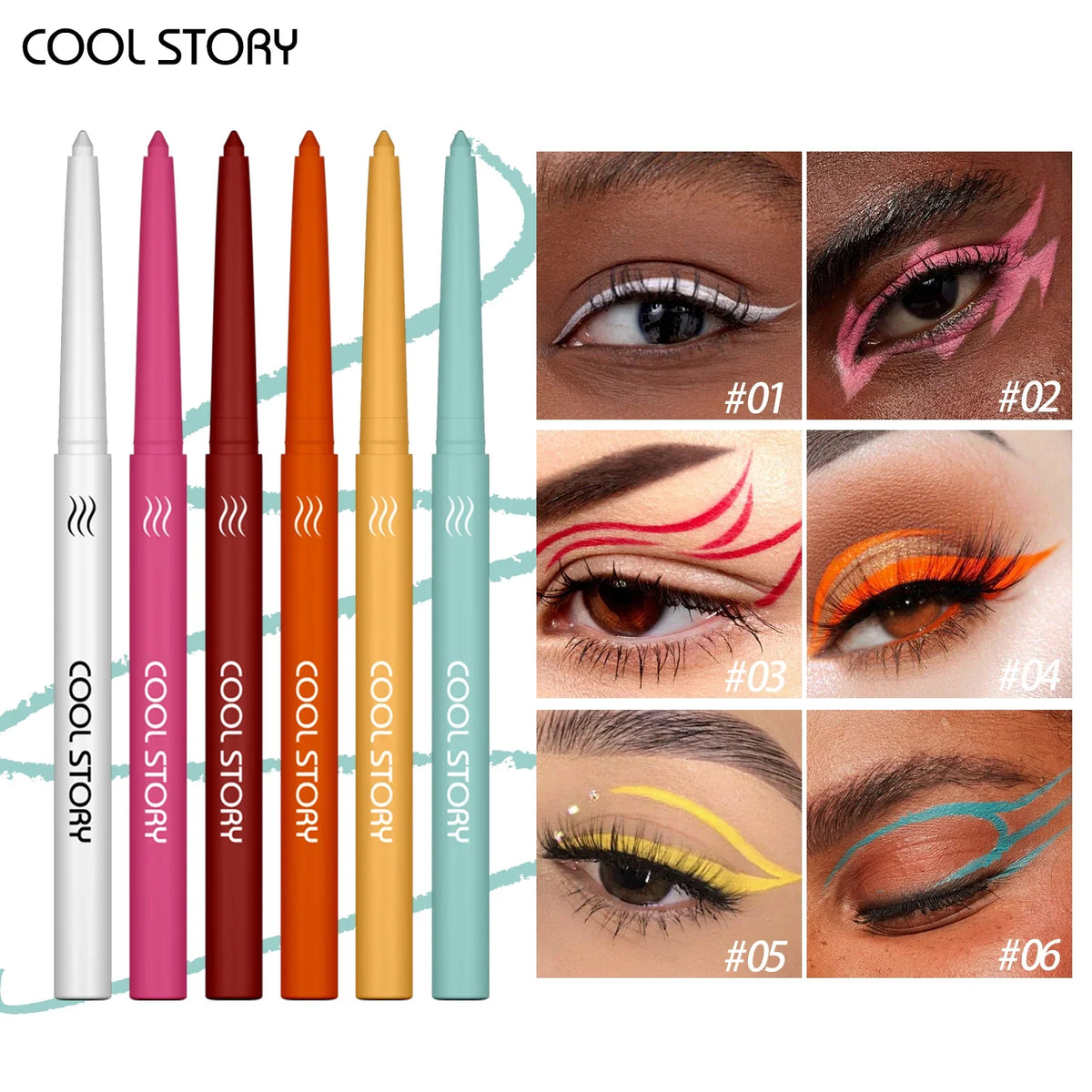 Blushimmer COOL STORY 12-color matte eyeliner gel pencil set with creamy, waterproof, and silky smooth body paint pencils.