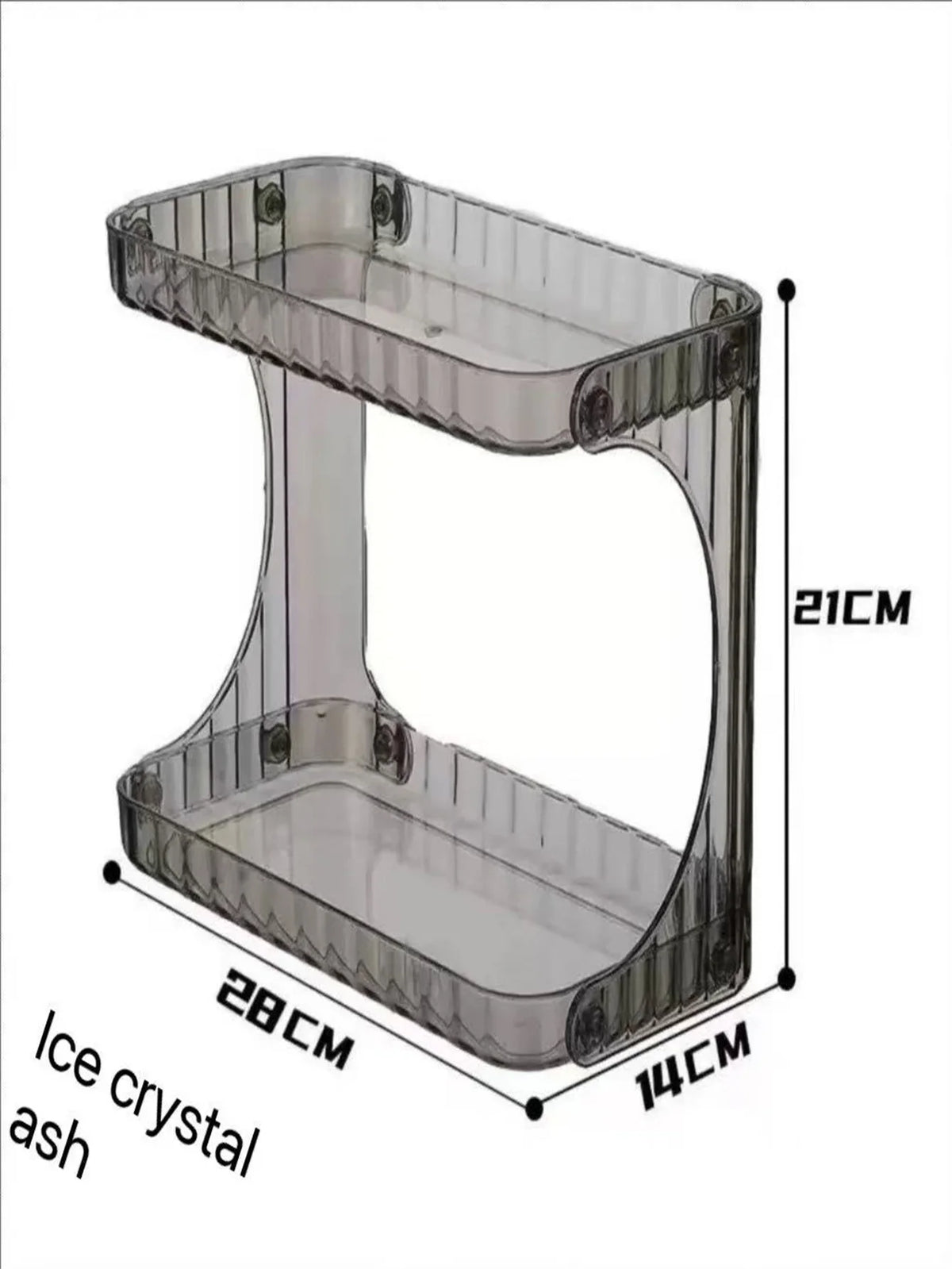 Blushimmer 2-tier transparent plastic desktop cosmetic storage box with shelves and wheels, ideal for organizing makeup and beauty products
