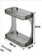 Blushimmer 2-tier transparent plastic desktop cosmetic storage box with shelves and wheels, ideal for organizing makeup and beauty products