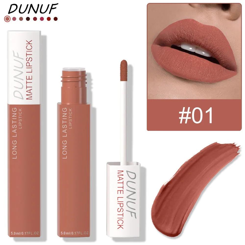 Blushimmer non-stick liquid lipstick in dark purple with matte velvet finish, long-lasting, waterproof, and fade-resistant lip gloss.