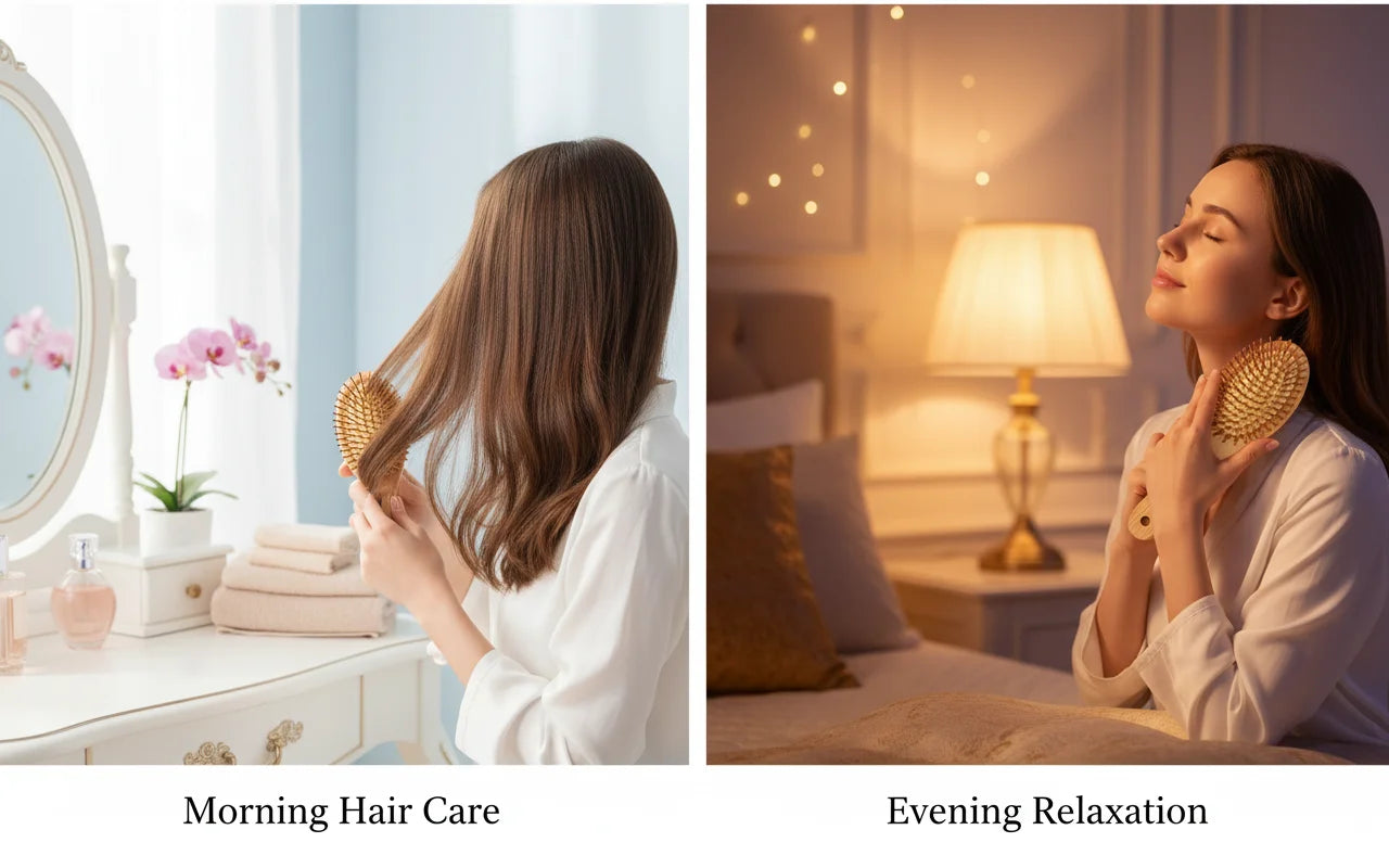 Bamboo Hair Brush Women Styling Hair Comb Hairbrush Wide Teeth Bamboo Combs for Hair Smooth Massage Scalp Brush Barber Comb