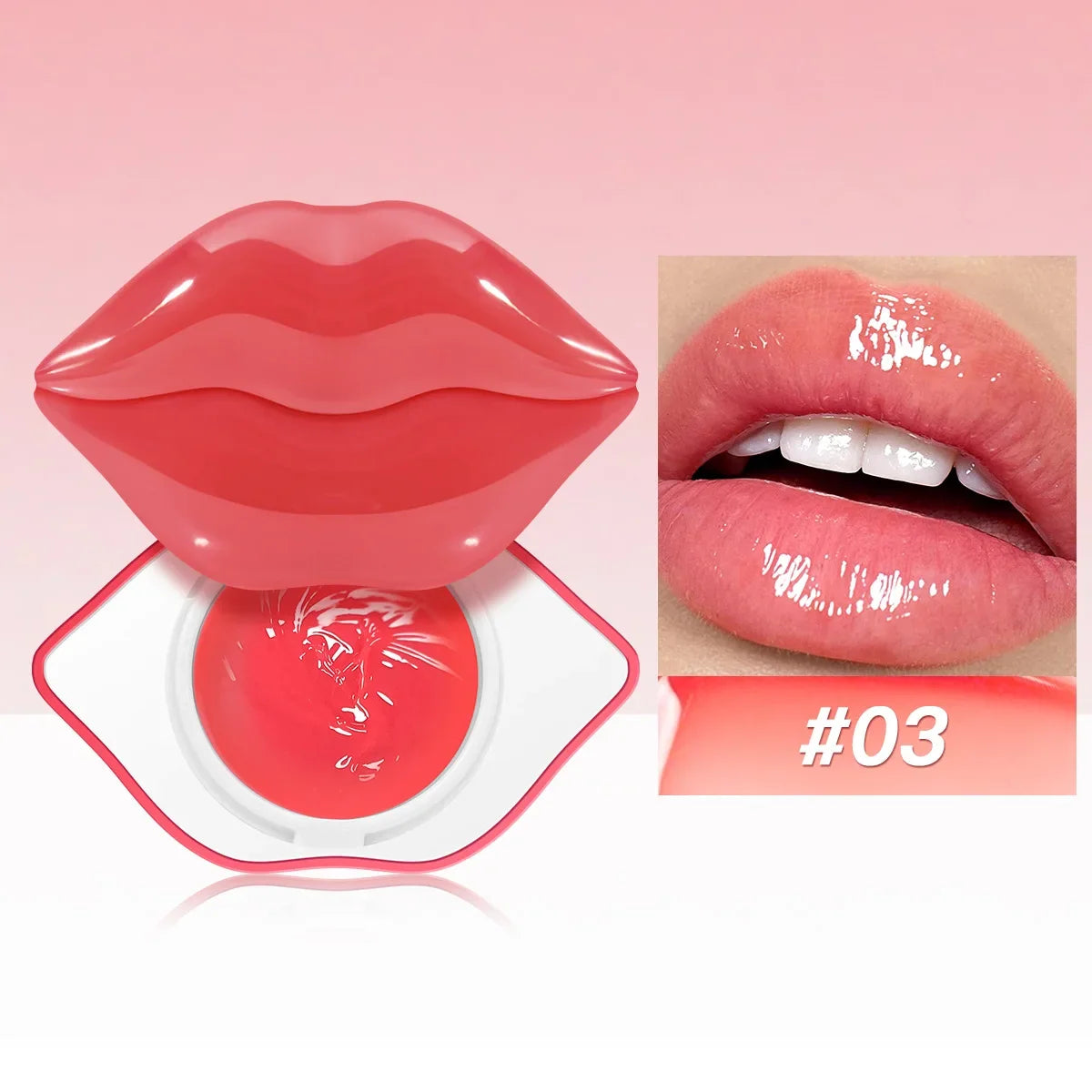 Blushimmer Korean Lip Sleeping Mask in a jar, hydrating overnight repair balm for dry, chapped lips, soothing beauty treatment gel.