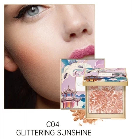 Blushimmer Catkin Eternal Love Rosy Cranes blush compact with long-lasting natural pink and blush shades, decorated with floral design.