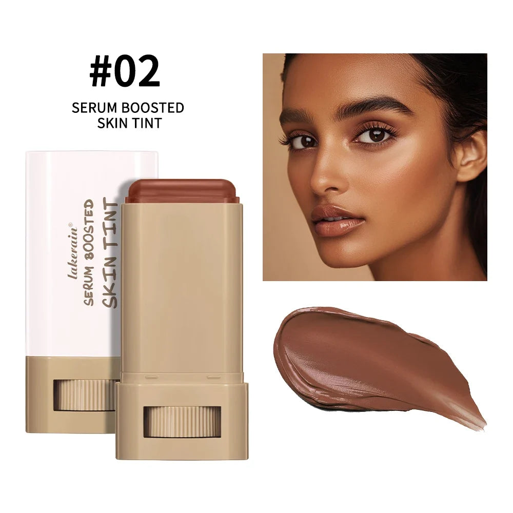 Blushimmer Balm Serum Skin Tint stick with silky texture, moisturizing formula, providing natural coverage and even skin tone.