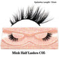 Blushimmer 3D Mink Fluffy Half False Eyelashes with clear band, natural soft lightweight eye strip lash extension, reusable short design