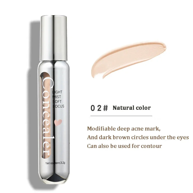 Blushimmer lightweight concealer pen with brush for dark circles, acne, and contouring in a liquid cream formula.