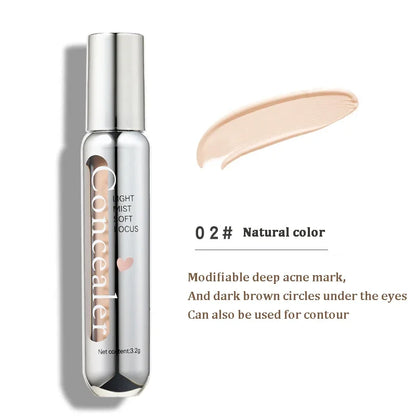 Blushimmer lightweight concealer pen with brush for dark circles, acne, and contouring in a liquid cream formula.