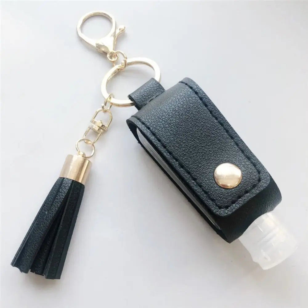 Universal Leakproof Hand Sanitizer Bottle Portable Keychain Hand Sanitizer Holder Leather Empty Travel Bottle