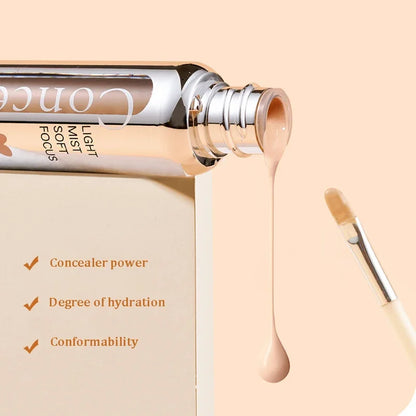 Blushimmer lightweight concealer pen with brush, designed for dark circles, acne, and contouring in a liquid cream formula.