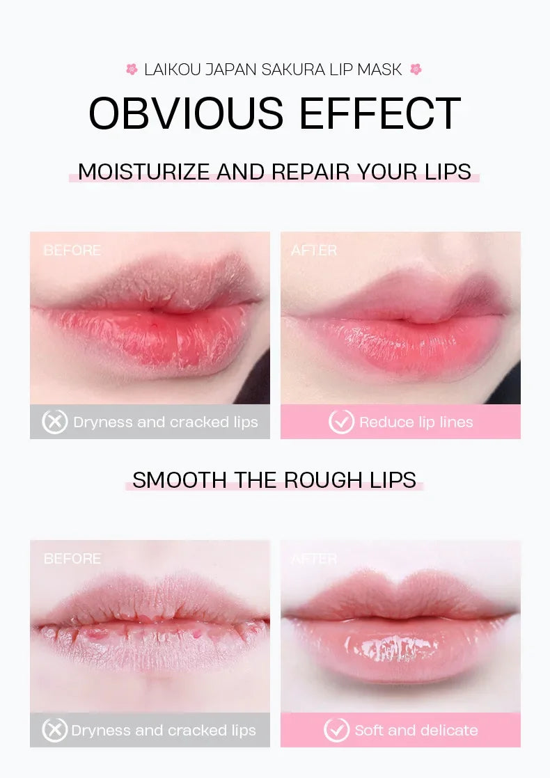 Blushimmer LAIKOU cherry blossom lip balm in 8g jar, moisturizing and nourishing lipstick base for autumn and winter lip care.