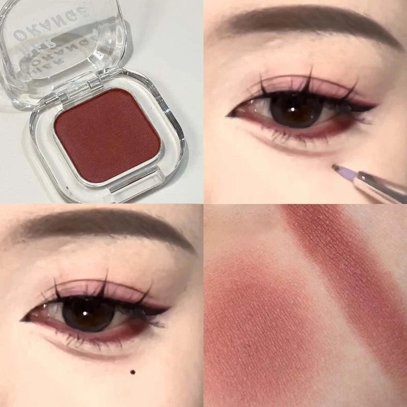 Monochrome Eyeshadow Palette Matte Wine Red Brown Eye Shadow Smoky Pearl Glitter Earth Low Saturation Matte Eye Shadow Makeup