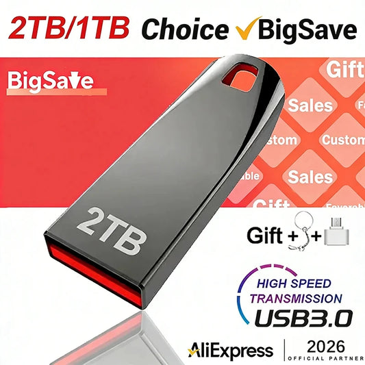 Storage Pen Drive USB3.2 520MB/s 2TB Flash Drive Sleek Durable Data Transfer 1TB 2TB U-Disk Large Capacity Super Mini Plug Play