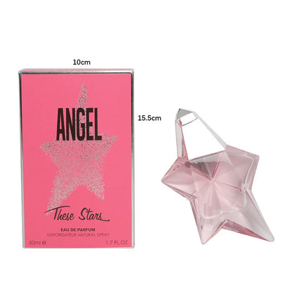 Blushimmer Angel Star perfume bottle featuring elegant alien-inspired design, natural vitality, and fresh, charming scent for women.