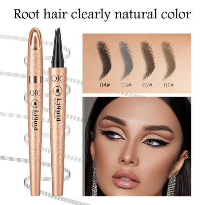 Blushimmer waterproof liquid eyebrow pencil with microblade tip for natural, long-lasting, smudge-proof eyebrow definition.
