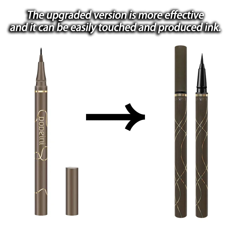 Blushimmer waterproof slim liquid eyeliner pen in brown, designed for smudge-proof, long-lasting eye makeup application.