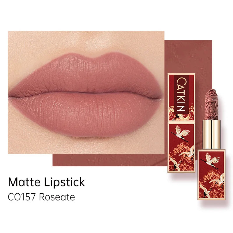 Blushimmer CATKIN Makeup Velvet Matte Lipstick in a smooth, hydrating satin finish, 3.6g, with creamy texture and long-lasting color.
