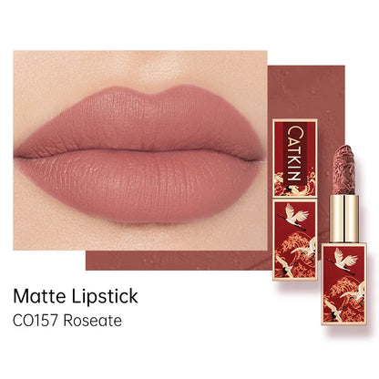 Blushimmer CATKIN Makeup Velvet Matte Lipstick in a smooth, hydrating satin finish, 3.6g, with creamy texture and long-lasting color.