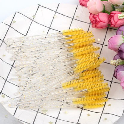 Set of 5/50 Blushimmer eyelash and eyebrow brushes with mascara wands and spoolers for false eyelash extensions and makeup application