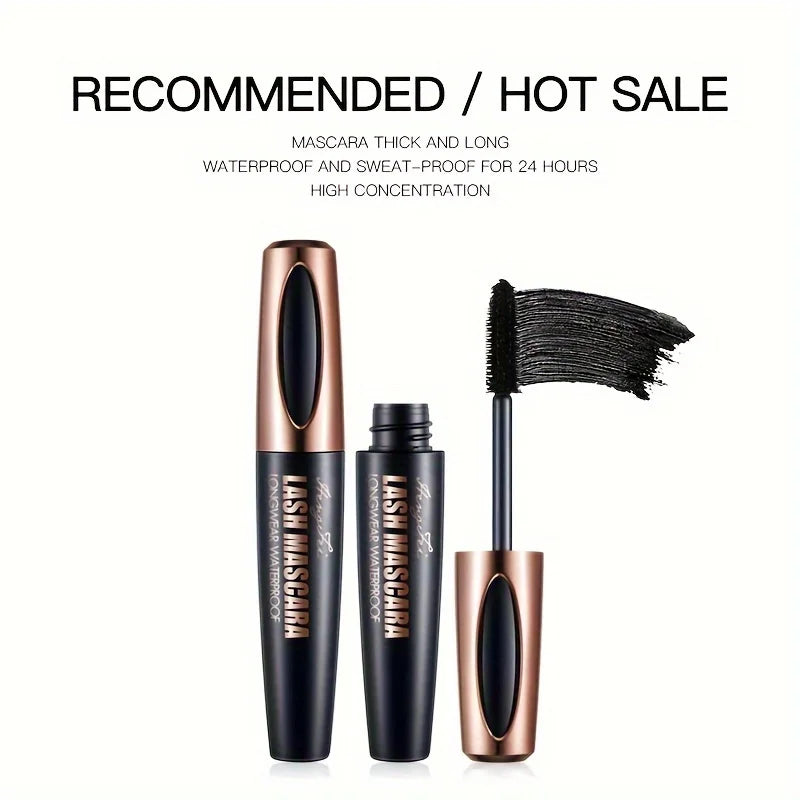 Blushimmer 4D Lash Mascara in black, waterproof, smudge-proof, long-lasting, natural finish with full, flake-free lashes