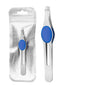 Blushimmer stainless steel eyebrow tweezer with slanted tips for precise hair removal and makeup application.