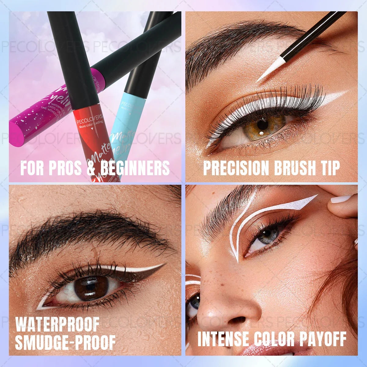 Black waterproof Eyeliner Pen by Blushimmer with quick-dry, sweat-resistant, break-resistant tip, ideal for beginners and long-lasting wear.