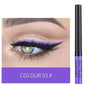 Close-up of Blushimmer waterproof liquid eyeliner pen with colorful tip, showcasing vibrant long-lasting eye liner on a white background.