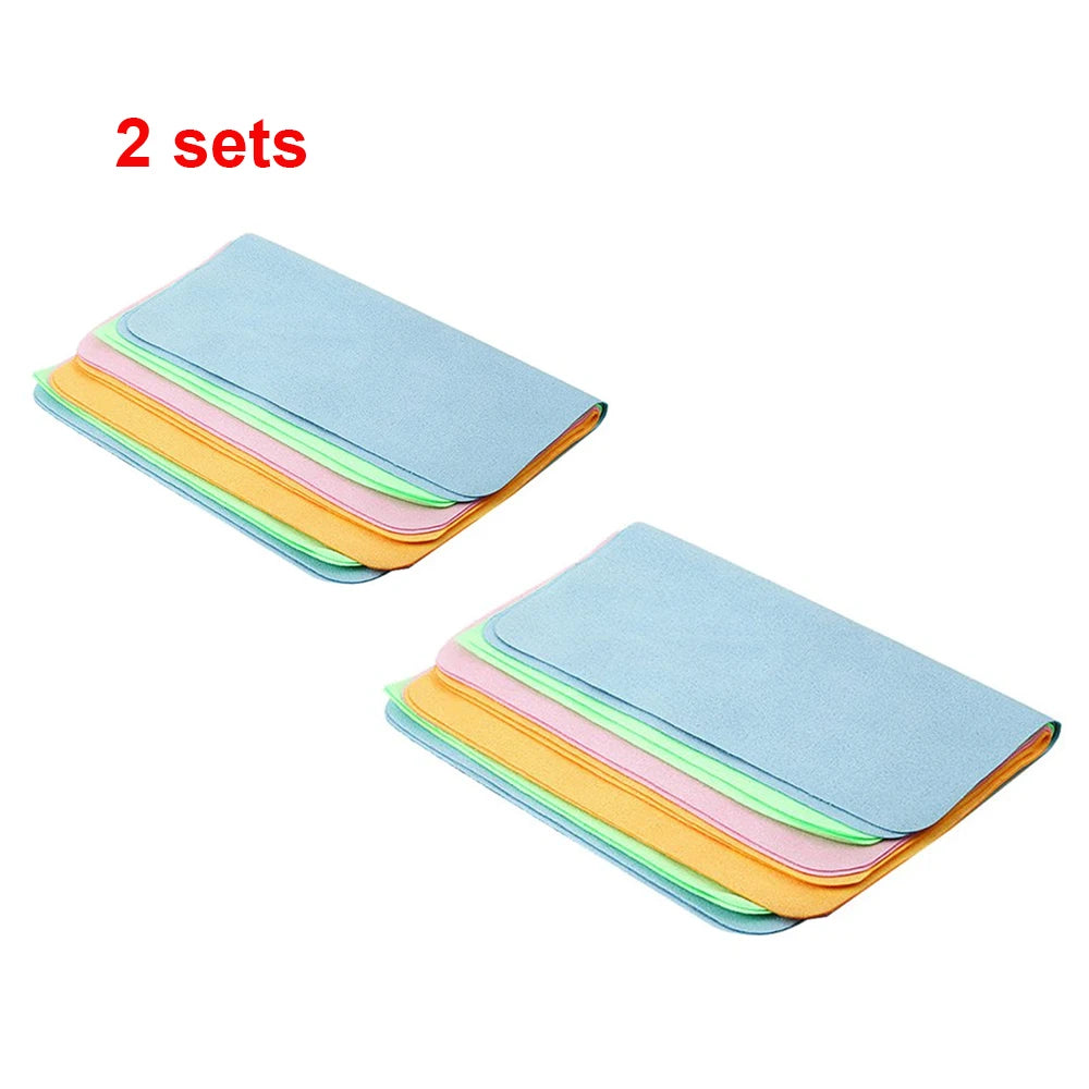 5Pcs Soft Chamois Glasses Cleaner Eyeglasses Fine Fiber Clean Cloth for Lens Camera Cleaning