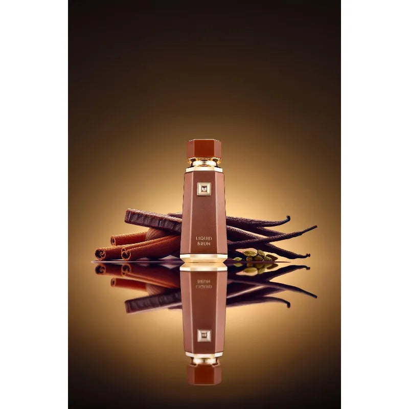 Blushimmer Fragrance World Liquid Brun Eau De Parfum for Men, 100ml bottle, long-lasting men's perfume with pheromones.