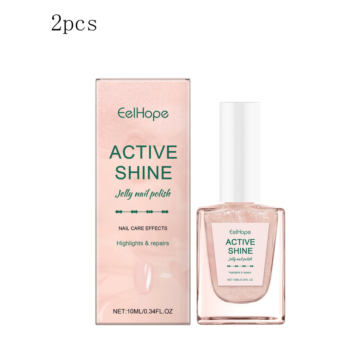 Blushimmer transparent pink water-based jelly nail polish with fine glitter, perfect for autumn and winter, girly pink shade.