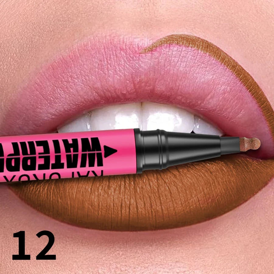 1PC Liquid Matte12-Color Lipliner Pencil Waterproof Plumping Stain Lipstick Natural Lip Liner Outline Lips Contour Makeup