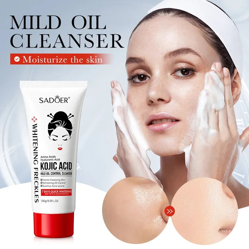 Blushimmer 100ml Kojic Acid facial cleanser with mild oil control, deep moisturizing, gentle face wash, and nonirritating skin care.