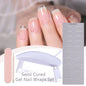 Blushimmer Harunouta 4-piece gradient jelly semi-cured gel nail strips with nude pink waterproof stickers and nail lamp for long-lasting nails.