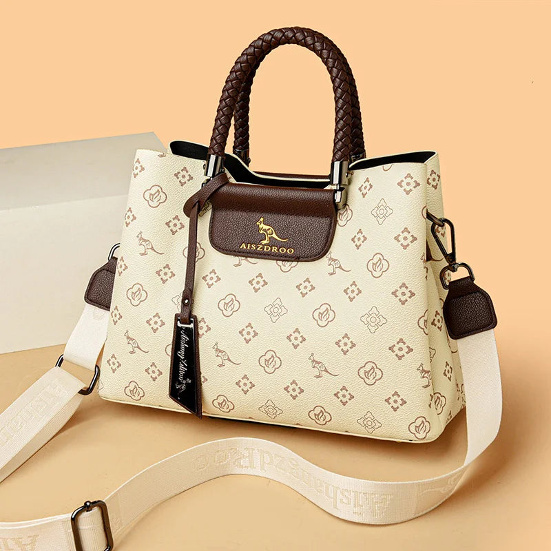 Elegant Women's Handbag Unique Handle Design Featuring a Stylish Pattern Spacious Interior  Adjustable Strap Functionality