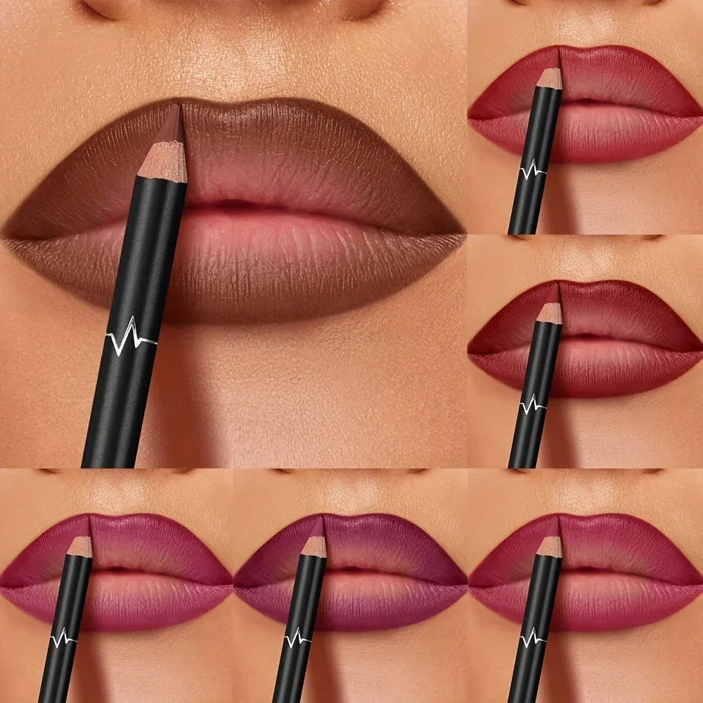Blushimmer Pudaier 6-color waterproof matte lip liner set with long-lasting, non-transfer, matte finish in six versatile shades.