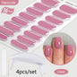 Blushimmer Harunouta 4-piece set of gradient jelly semi-cured gel nail strips with nude pink waterproof design and matching nail lamp.