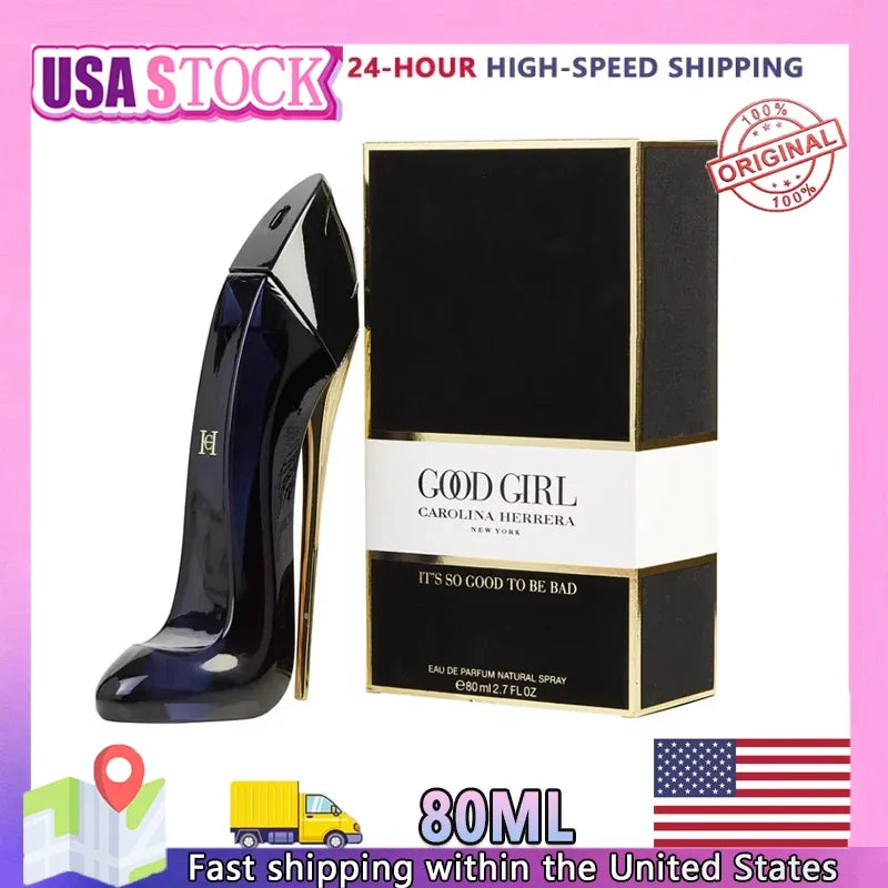 Blushimmer women's luxury floral high heel perfume spray in an elegant 80ml bottle with a stylish floral design.