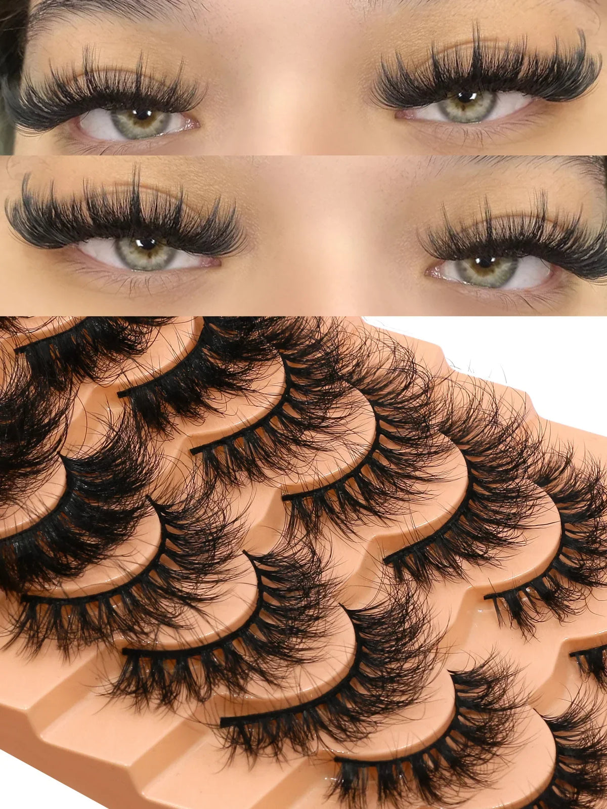 Blushimmer Cat Eyelashes Fluffy 3D Mink false lashes with natural look, lightweight and reusable for daily, party, or wedding makeup.