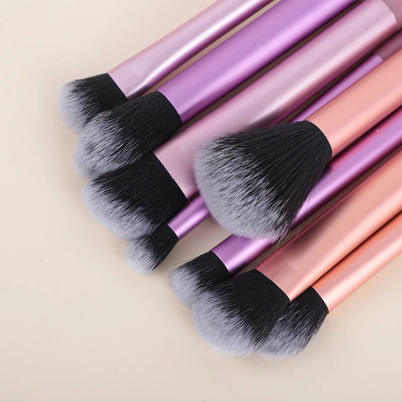 6-14PCS Long Handle Makeup Brush Set with Portable Wash Bag Soft Bristles Ideal for Beginners Full Face Makeup