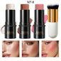 4pcs Blush & Highlighter Contour Stick with Brush - Waterproof, Long-Lasting, Multi-Function Makeup for Blush, Dark Circles.
