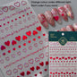 Colorful Cat's Eye 5D gradient European love heart gem nail art stickers with crystal geometric design by Blushimmer for manicures.