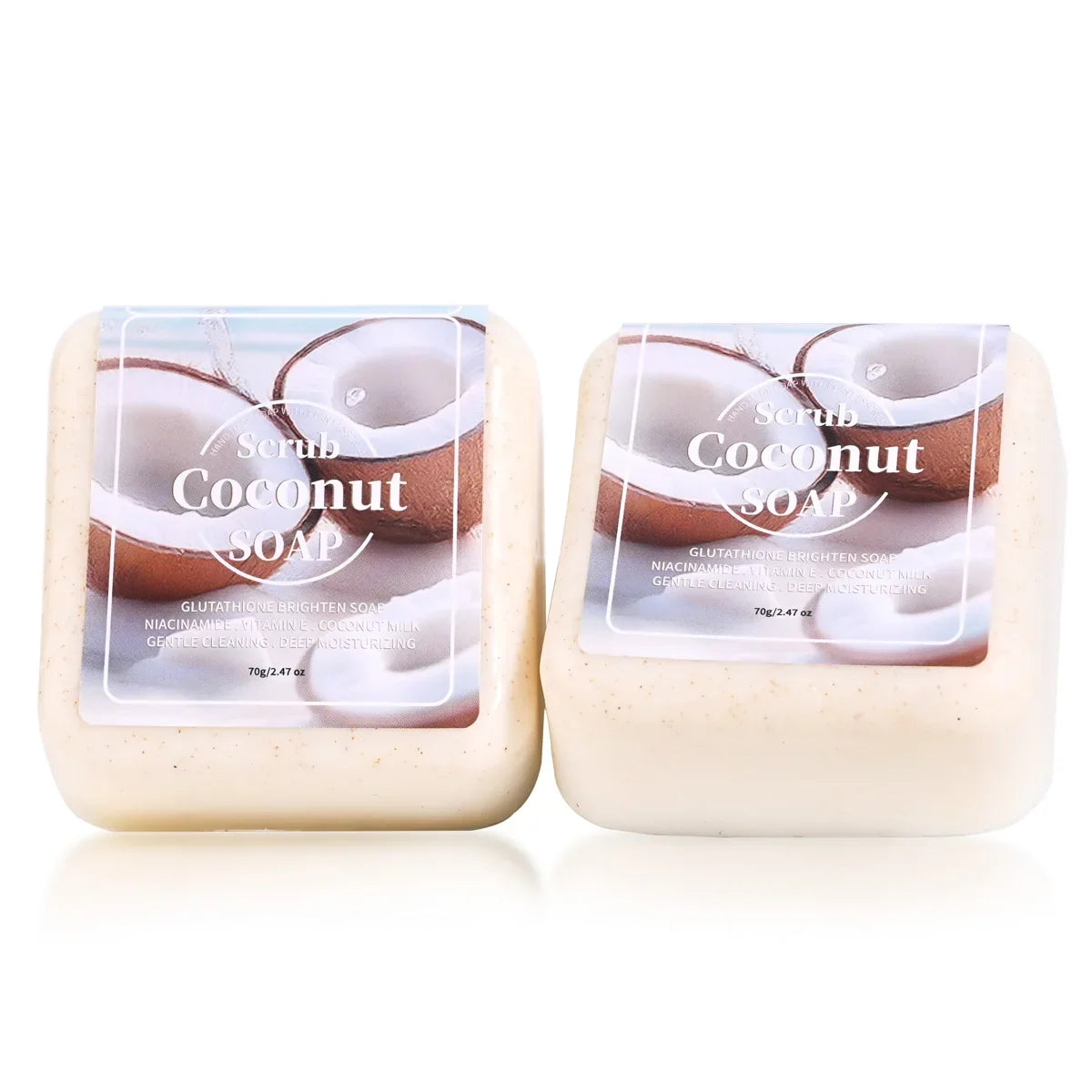 Glutathione Coconut Scrub Handmade Soap Deep Cleansing And Moisturizing Cleansing Bath Plant Essential Oil Soap Portable Soap