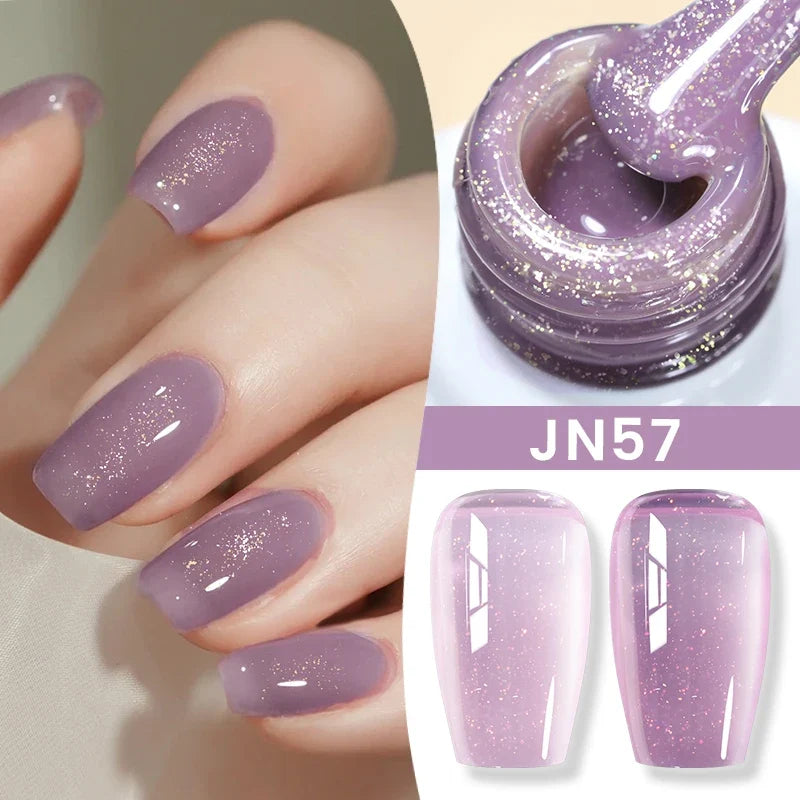 Blushimmer Born Pretty Jelly Nude gel nail polish in light pink peach, 10ml, with translucent finish for DIY UV gel nail art.