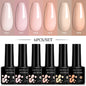 LILYCUTE 6Pcs/Set 7ML Gel DIY Nail Polish Bright Pink Semi Permanent Soak Off UV LED Gel Varnish Nail Art Design Manicure Kit