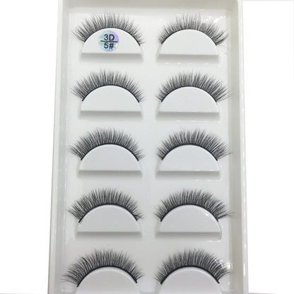 Set of 5 pairs of Blushimmer 3D faux mink false eyelashes with natural, wispy, thick design for a soft, dramatic makeup look