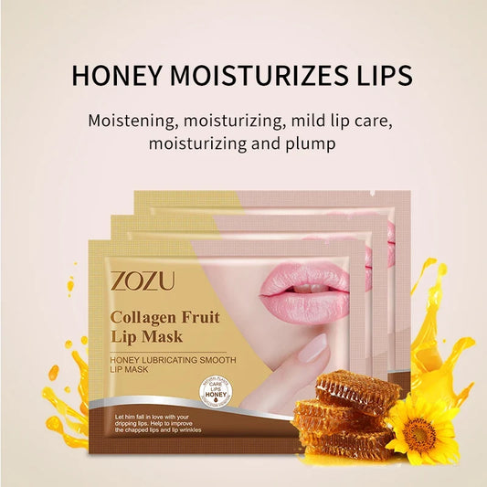 Set of 10 Blushimmer ZOZU Crystal Collagen Lip Masks for plumping, moisturizing, and nourishing lips.