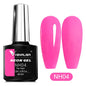 Bright neon pink gel nail polish by Blushimmer, vibrant UV and LED soak-off gel for colorful nail art and summer styling.