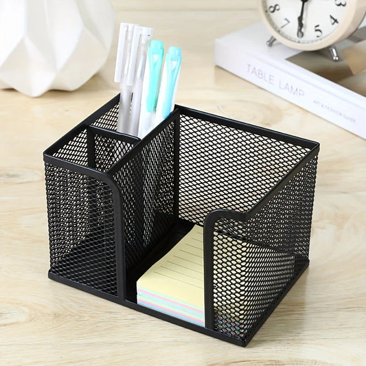 1pc Black Pen Holder Mesh Office Supplies Accessories Desk Organizer Home Office and School Pencil Organizer Makeup Storage Box