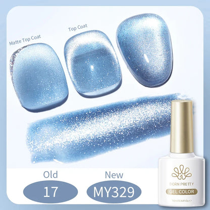 Blushimmer Born Pretty 117 Colors Cat Magnetic Gel Nail Polish 10ml bottle with vibrant semi-permanent nail varnish.