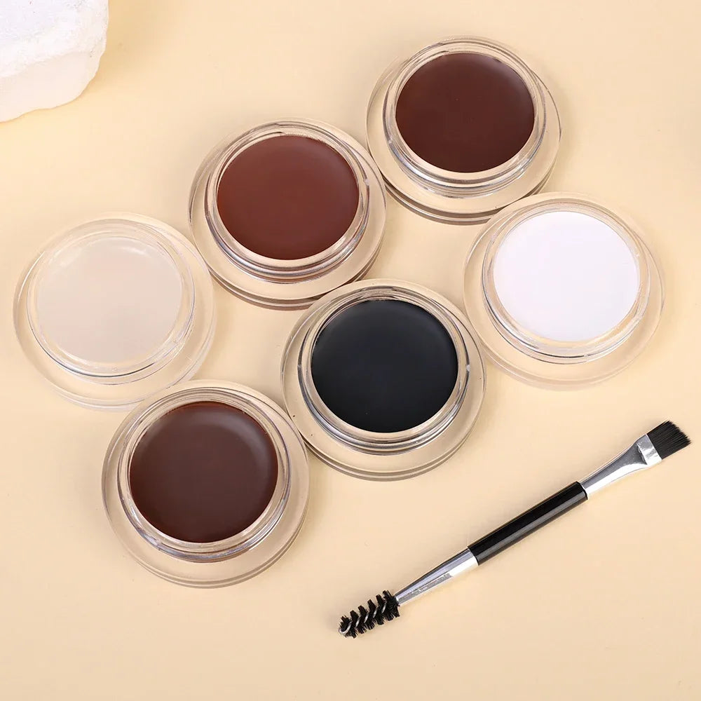 Blushimmer 3D Wild Eyebrow Tint Cream in waterproof matte brown black gel, showcasing the tinted eyebrow application.